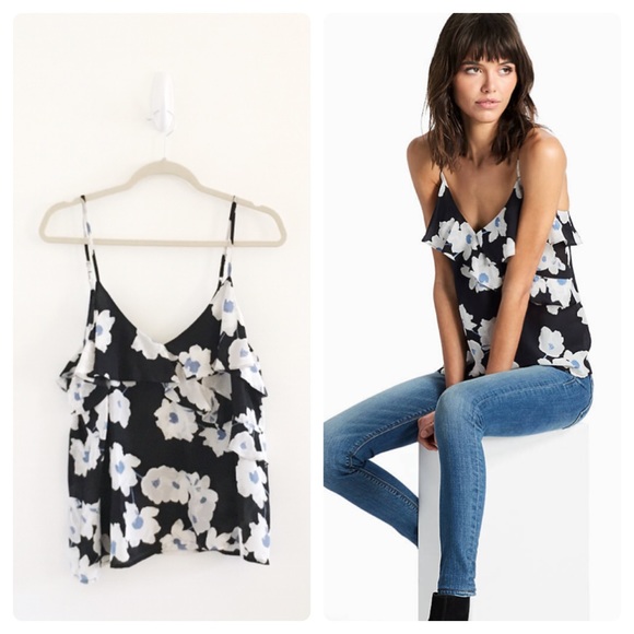 Lucky Brand Tops - Lucky Brand Silk Floral Ruffle Blouse